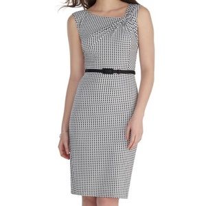WHBM Sleeveless Printed Twist Sheath Dress